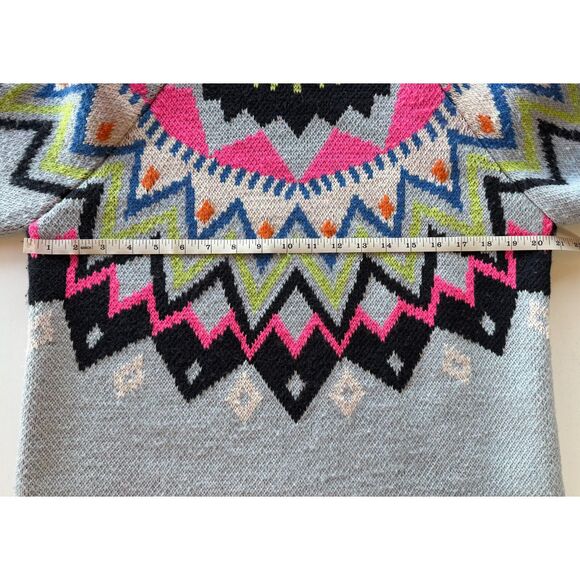 Kate Spade New York Wool Alpaca Blend Neon Abstract Fair Isle Sweater Size Small - Picture 12 of 13